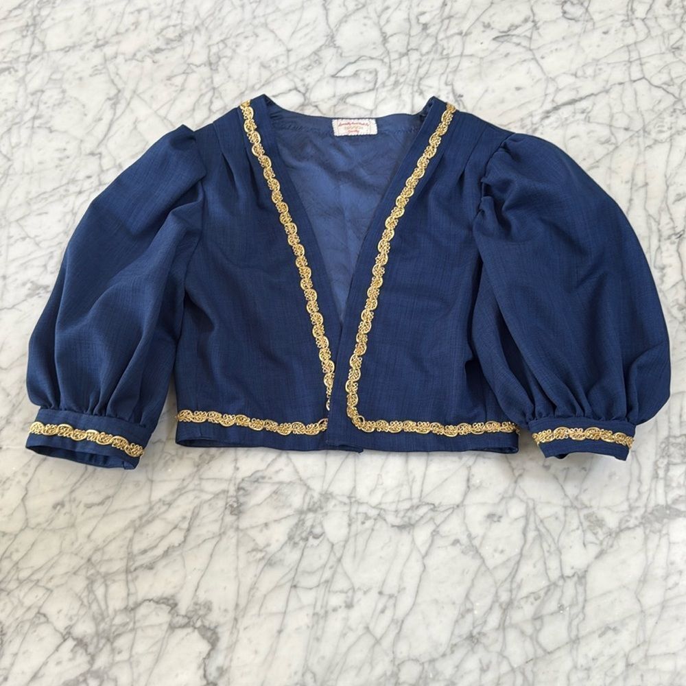 Renaissance Embellished Jacket Handmade Womens small Puff sleeve